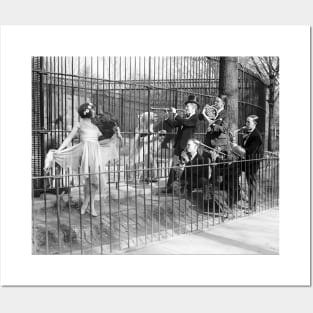 Jazz Band Entertaining Polar Bears, 1925. Vintage Photo Posters and Art